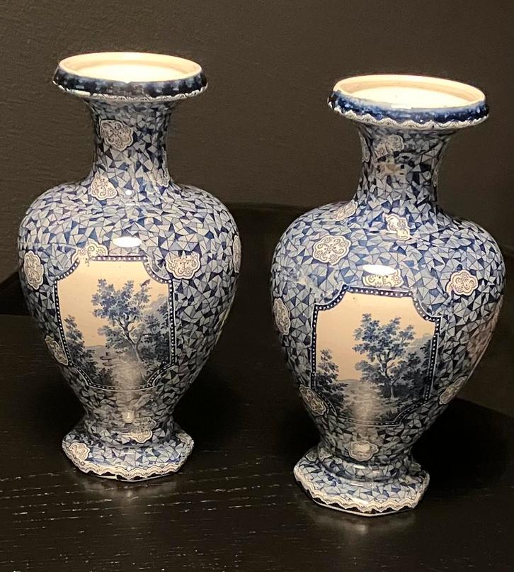 Prachtige Delfsblauwe vazen, Antiek en Kunst, Antiek | Vazen, Ophalen of Verzenden