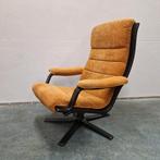 G Möbel vintage oranje bruine vintage draaifauteuil fauteuil, Huis en Inrichting, Fauteuils, Hout, Kolibrivintagehal@gmail.com