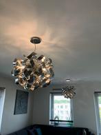 2x Zilveren chroom krul hanglamp, Huis en Inrichting, Ophalen of Verzenden, Zo goed als nieuw, Minder dan 50 cm