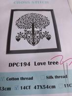 Borduurpakket love tree boom 47 x 54 cm 14CT Aida, Ophalen of Verzenden, Nieuw, Handborduren, Borduurpakket