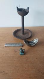 Antieke chinese bronzen stempel, waarde stukken en kandelaar, Antiek en Kunst, Ophalen of Verzenden