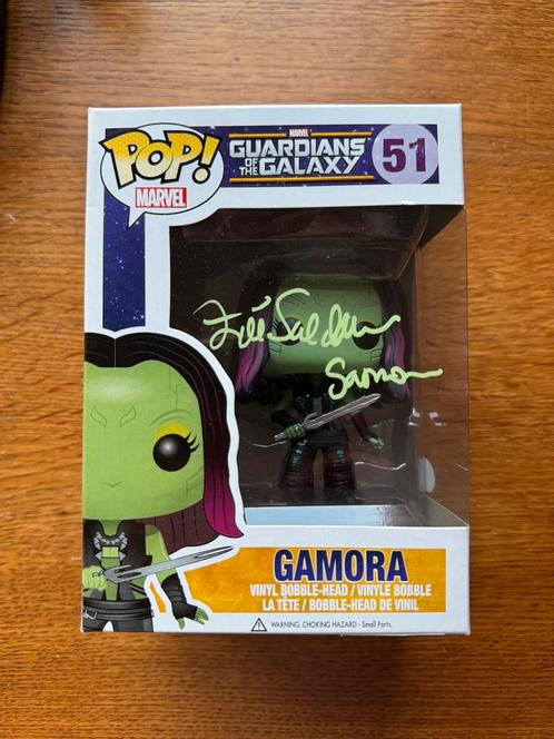 Funko pop Gamora Guardians of the Galaxy SIGNED gesigneerd, Verzamelen, Poppetjes en Figuurtjes, Zo goed als nieuw, Ophalen of Verzenden