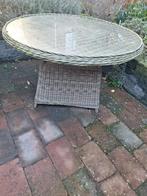 Ronde Tuintafel met Glazen Plaat, Tuin en Terras, Tuintafels, Ophalen, Gebruikt, Rond, Wicker