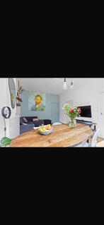 Ovale houtentafel 200x100 cm, Ophalen, 50 tot 100 cm, Zo goed als nieuw, Vijf personen of meer