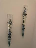 2x muur vazen  met nep bloemen, Ophalen of Verzenden, Zo goed als nieuw