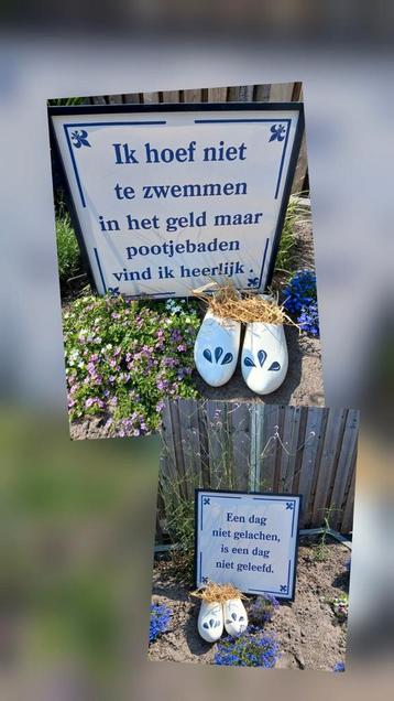 Te huur leuke straatversiering..tegeltjes met spreuken. beschikbaar voor biedingen