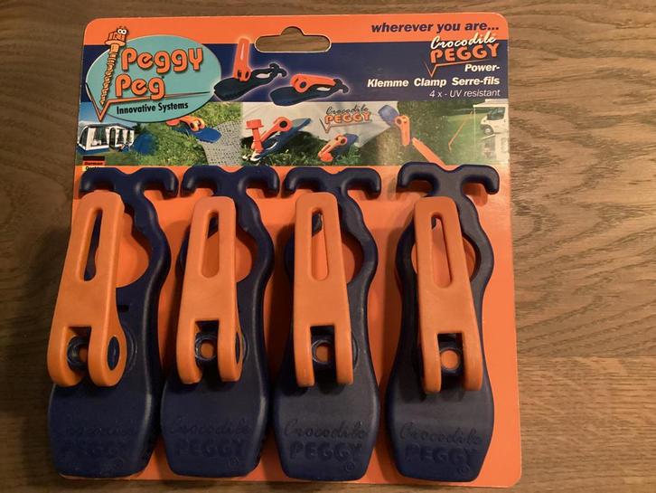 PEGGY PEG Crocodile Power Klem, Caravans en Kamperen, Kampeeraccessoires, Zo goed als nieuw, Ophalen of Verzenden
