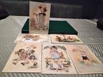 10 retro gekleurde gelopen kinder ansichtkaarten, Verzamelen, Ophalen, 1940 tot 1960, Kinderen