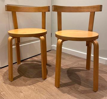 2 Alvar Aalto Stijl Stoelen Stoel Stool Model 68 Chair Set 