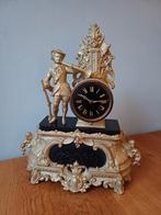 Antieke Schoorsteenklok met Jager, Antiek en Kunst, Antiek | Klokken, Ophalen of Verzenden