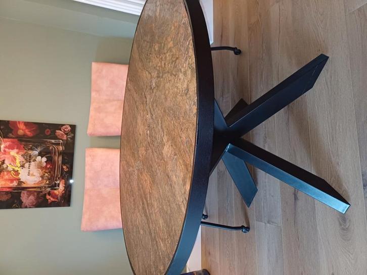 Prachtige eettafel steen uit India, Huis en Inrichting, Tafels | Eettafels, Zo goed als nieuw, 100 tot 150 cm, 100 tot 150 cm