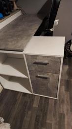 hoekbureau Albrecht beton kleur/wit, Huis en Inrichting, Bureaus, Ophalen of Verzenden, Gebruikt