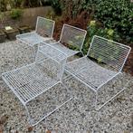 4 witte HAY Hee loungestoelen i.z.g.s., Tuin en Terras, Tuinstoelen, Ophalen, Metaal, Stapelbaar