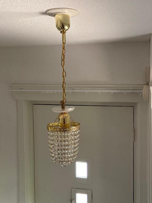 Hanglamp met glaspegels, Huis en Inrichting, Lampen | Kroonluchters, Gebruikt, Ophalen