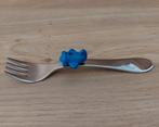 KINDER VORKJE MET BLAUW VLIEGTUIGJE-GERO VORK MET VLIEGTUIG, Verzenden, Zo goed als nieuw, Rvs of Chroom, Los bestek