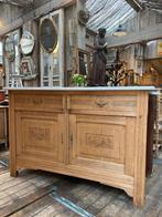 Landelijk Frans eiken kast commode met marmer, Antiek en Kunst, Ophalen
