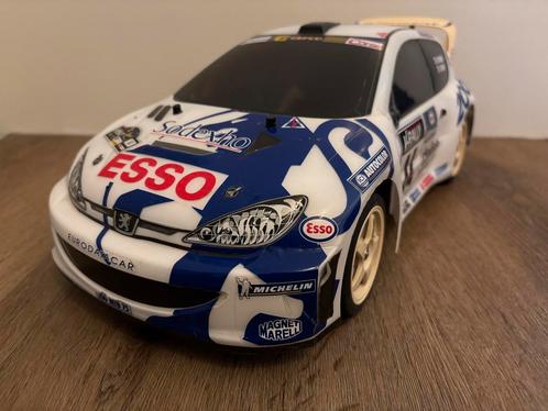 Tamiya TA-03 SF Peugeot 206 WRC 1:10 rc auto item 58250, Hobby en Vrije tijd, Modelbouw | Radiografisch | Auto's, Gebruikt, Auto onroad