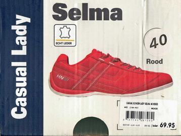 Casual dames schoenen Selma leer mt 40 rood en marine beschikbaar voor biedingen