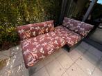 Palletbanken met kussens, Tuin en Terras, Ophalen, 4 zitplaatsen, Gebruikt, Hout