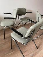 4 retro stoelen nieuw gestoffeerd, Ophalen, Retro vintage 70's 60's buisframe, Zo goed als nieuw, Stof