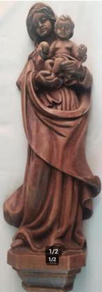 Maria met Jezus wanddecor houtsnijwerk 61cm, Antiek en Kunst, Ophalen of Verzenden