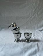 Set van 4 vintage Franse RVS eierdopjes | jaren 70 | inox, Huis en Inrichting, Keuken | Servies, Ophalen, Overige materialen, Overige stijlen
