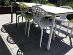 Tuinset witte tafel met kunststof stoelen, Tuin en Terras, Tuinsets en Loungesets, Tuinset, Kunststof, Gebruikt, Ophalen