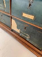 Antieke Blauwe Archiefkast – Met Originele Kartonnen Lade, Ophalen