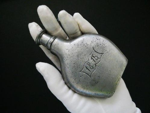 Heupfles / zakflacon van 95 % tin, Antiek en Kunst, Antiek | Tin, Ophalen of Verzenden