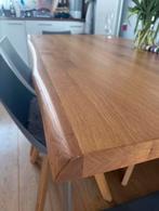 Goossens houten eettafel, Ophalen, 100 tot 150 cm, Eikenhout, 50 tot 100 cm