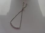 Sliding armband met zirkonia's / zilver / in perfecte staat, Ophalen of Verzenden, Nieuw, Zilver, Zilver
