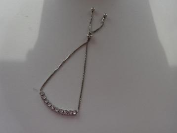 Sliding armband met zirkonia's / zilver / in perfecte staat beschikbaar voor biedingen