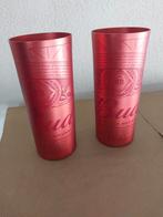 2 rode aluminium Budweiser bier bekers, Ophalen of Verzenden, Zo goed als nieuw, Glas of Glazen, Overige merken