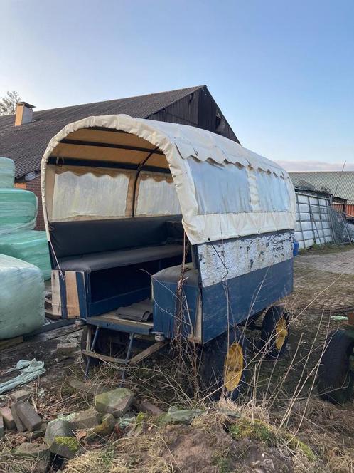 Oud huifkarretje/ speelhuisje/ overnachten western, Tuin en Terras, Overige Tuin en Terras, Gebruikt, Ophalen of Verzenden