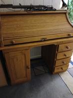 Bureau, Huis en Inrichting, Kasten | Secretaires, Ophalen, Zo goed als nieuw, Eiken houten rolluikbureau