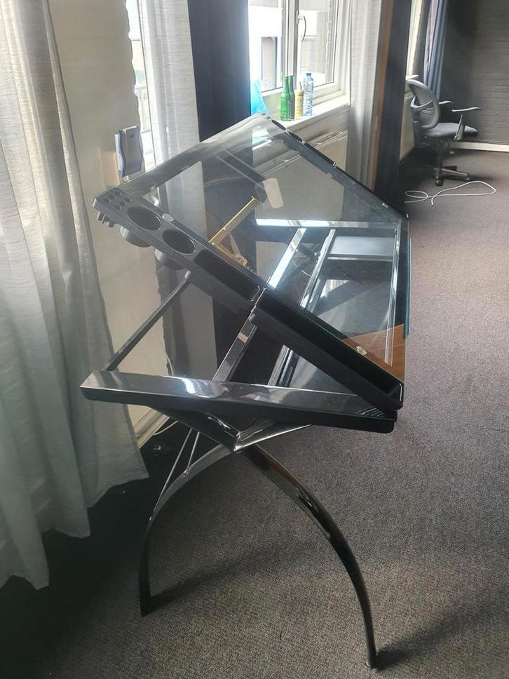 Glazen Tekentafel, Doe-het-zelf en Verbouw, Tekentafels, Gebruikt, Minder dan 130 cm, Ophalen
