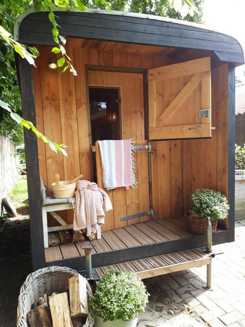 Mobiele sauna en Dutch  hottub  houtgestookt, Sport en Fitness, Sauna, Zo goed als nieuw, Ophalen of Verzenden