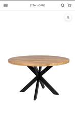 Ronde mango houten tafel, zo goed als nieuw., Huis en Inrichting, Tafels | Eettafels, Ophalen, Zo goed als nieuw