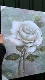 Schilderij witte roos, Ophalen, Minder dan 50 cm, 50 tot 75 cm, Nieuw