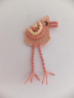 macrame vogel vintage (plant)wand urban jungle handwerk roze, Huis en Inrichting, Ophalen, Nieuw