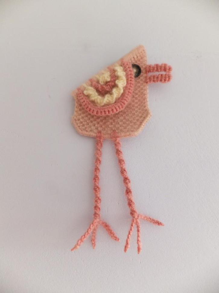 macrame vogel vintage (plant)wand urban jungle handwerk roze, Huis en Inrichting, Woonaccessoires | Overige, Nieuw, Ophalen