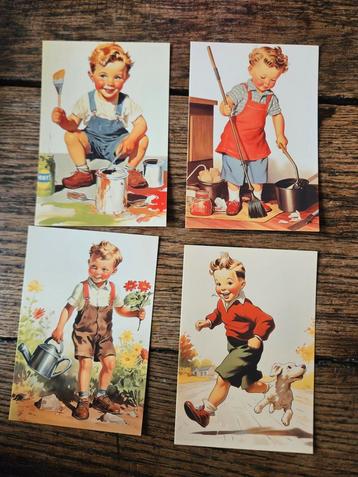 Retro/vintage ansichtkaarten / jongetjes / meisjes  beschikbaar voor biedingen