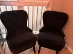 Twee zwarte IKEA fauteuils – zachte stof, goede staat, Huis en Inrichting, Fauteuils, Ophalen, Minder dan 75 cm, Zo goed als nieuw