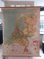 landkaart nederland vintage schoolkaart, Gelezen, Ophalen of Verzenden, Landkaart, 1800 tot 2000