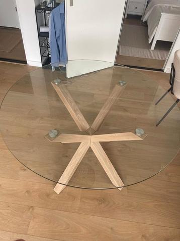 Houten / glazen tafel 