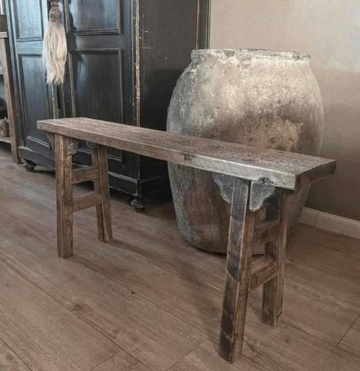 ~Stoer Sober Landelijk Houten Bankje~, Huis en Inrichting, Woonaccessoires | Overige, Zo goed als nieuw, Ophalen of Verzenden