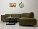 Hoekbank Olijfgroen - Professioneel gereinigd, Huis en Inrichting, Banken | Bankstellen, 250 tot 300 cm, Hoekbank, Ophalen of Verzenden