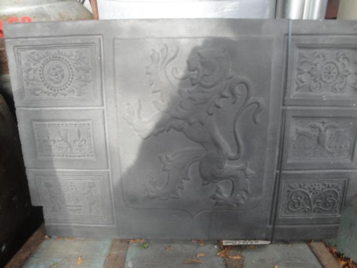 antieke kachelplaat leeuw leuk als wanddecoratie, Antiek en Kunst, Curiosa en Brocante, Ophalen of Verzenden