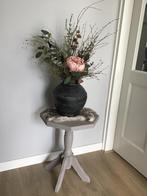 Massief eiken bloemen- / plantentafeltje, kleur: grijs, Huis en Inrichting, Ophalen of Verzenden, Gebruikt