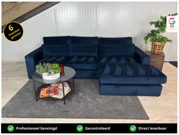 GRATIS LEVERING Velvet Loungebank Blauw 280x175 GEREINIGD beschikbaar voor biedingen